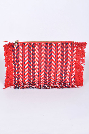 Fringed Aztec Inspired Clutch
