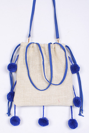 Hippie Style Clutch With Puff Balls