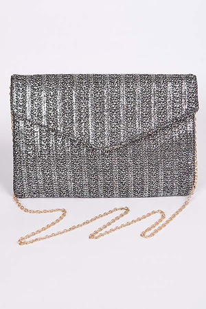 Shiny Envelope Straw Clutch