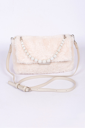 Pearl Faux Fur Clutch