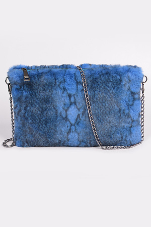 Fur Snake Printed Clutch