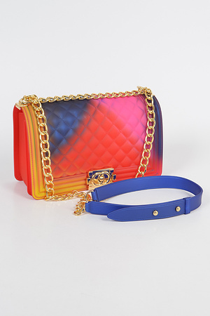 PVC Square Crossbody Clutch.