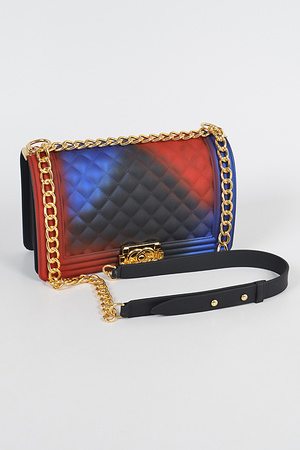 PVC Square Crossbody Clutch.