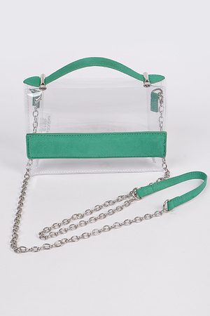 Clear PVC Clutch With Mono Color
