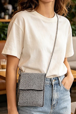 Rhinestone Rectangular Clutch.