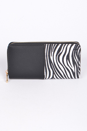 Half Zebra Half Plain Wallet