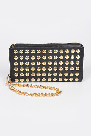 Studded Wallet with Chain
