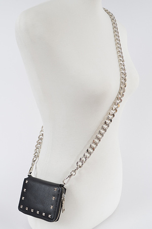 Studded Wallet W/ Oversized Chain