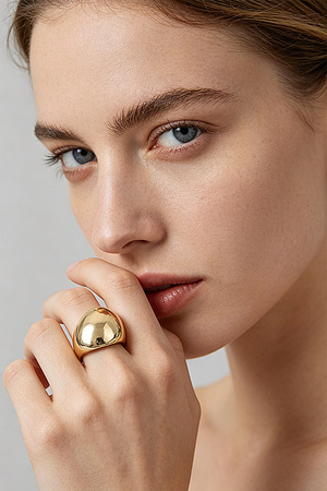 Polished Wide Band Statement Ring