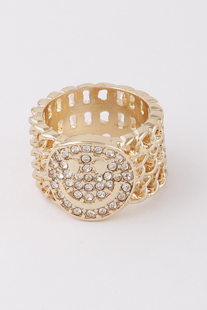 Jeweled Smiley Face Ring