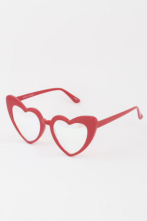 Crystal Lens Heart Cateye Sunglasses