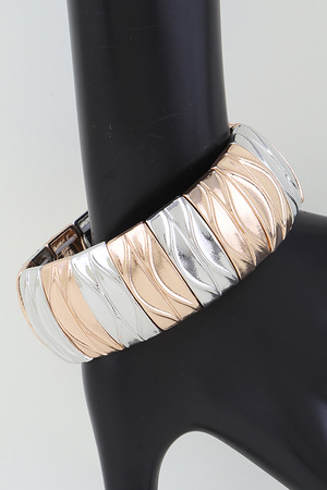 Two Toned Ripple Cuff Bracelet