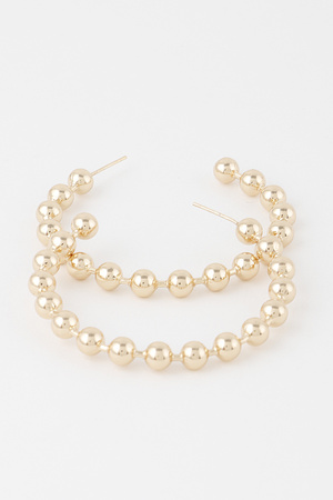 Shiny Beaded Hoop Earrings