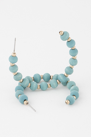 Solid Beaded Hoop Earrings