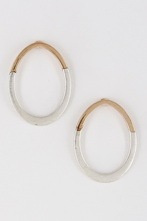 Oval Flat Casual Earrings 7GCA1