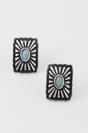 Antique Square Stud Earrings