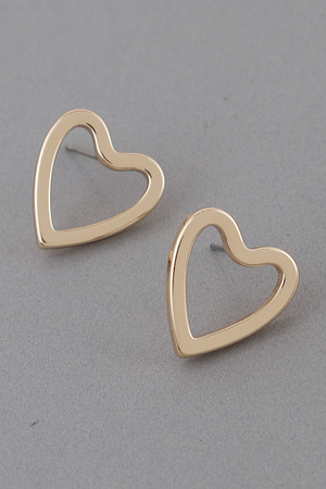 Heart Frame Stud Earrings