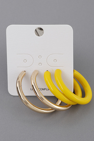 Pop Color Simple Hoop Earrings