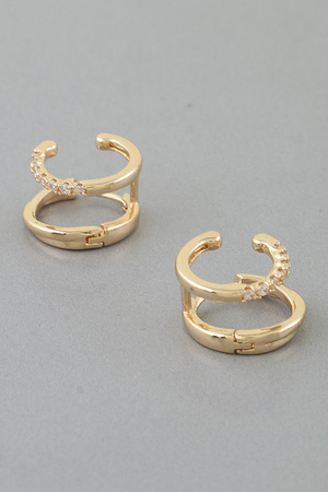 Bejeweled Double Hoop Earrings