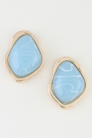 Ripple Eﬀect Stone Stud Earrings