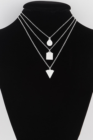 Triple Shape Pendant Necklace