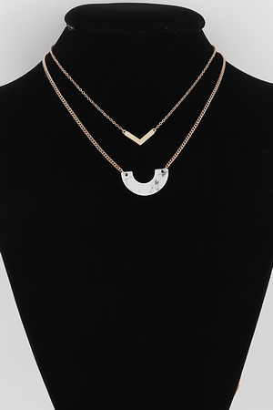 Double Pendant Chain Necklace