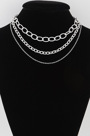 Triple Link Chain Necklace