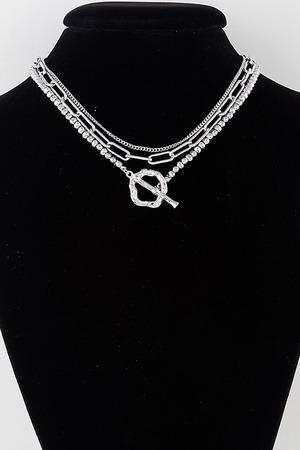 Triple Toggle Chain Necklace