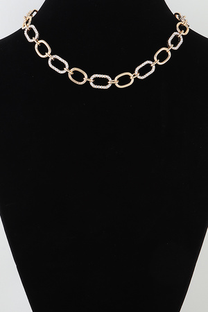 Pave Oval Link Statement Necklace