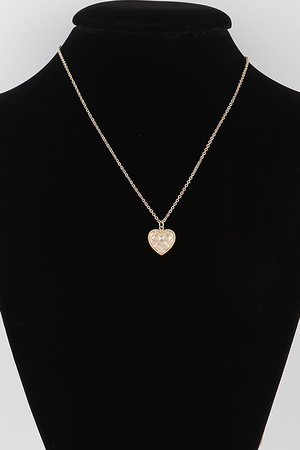 Quilted Heart Pendant Necklace