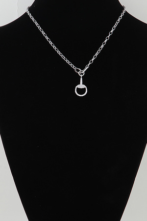 Bejeweled Equestrian Drop Chain Necklace
