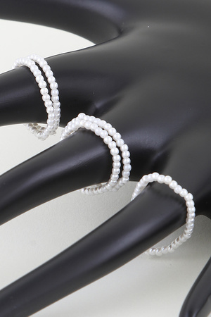 Pearl Beaded Ring Set