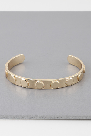 Abstract Hammered Open Cuff Bracelet