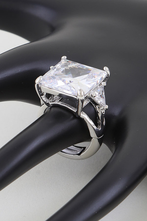 Cubic Rhinestone Statement Ring