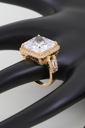 Jeweled Cubic Rhinestone Statement Ring