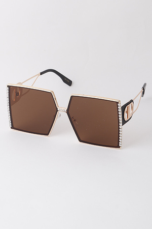 Oversized Jewel Enforced Sunglasses