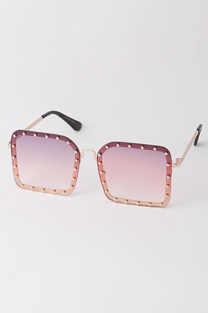 Bolted Frame Square Sunglasses