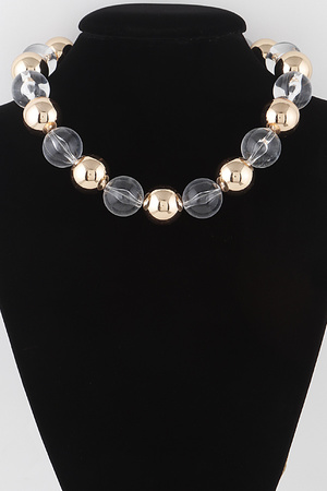 Shiny Transparent Beaded Necklace