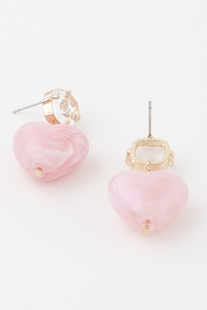 Crystal Heart Drop Earrings
