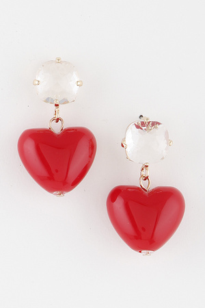 Crystal Heart Drop Earrings
