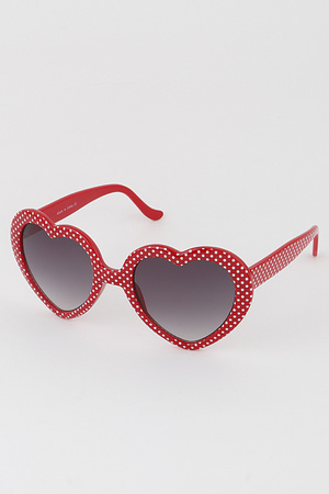 Polka Dot Heart Sunglasses