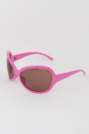Oversized Curved Tinted Sunglasses
