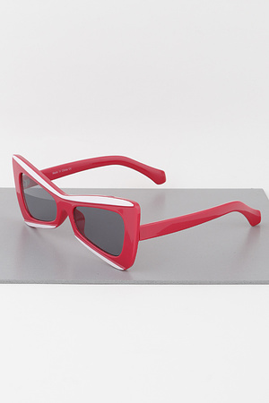 Bright Retro Striped Cateye Sunglasses