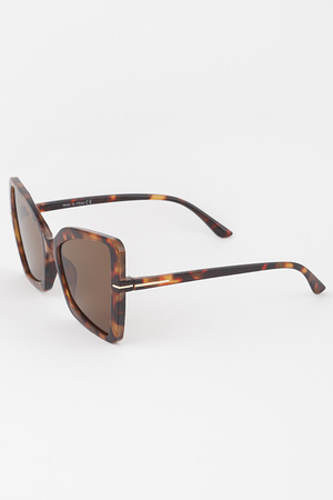 Oversized Geometric Box Cateye Sunglasses
