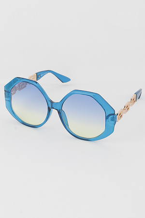 Unique Frame Round Sunglasses