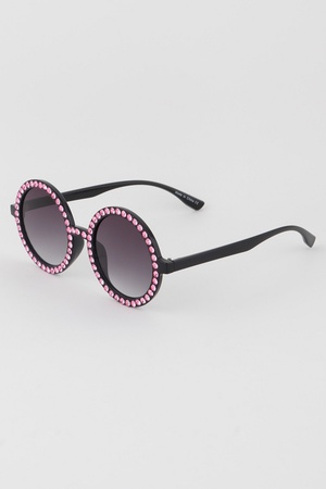 Bejeweled Round Sunglasses
