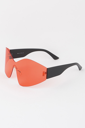 Rimless Curved Shield Sunglasses