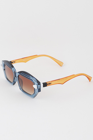 Geometric Retro Two Toned Sunglasses