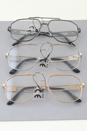 Lion Emblem Straight Aviator Optical Glasses
