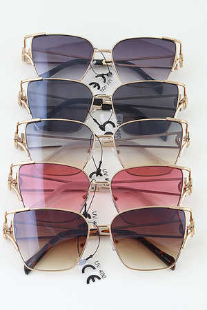 Modern Lion Emblem Gradient Sunglasses